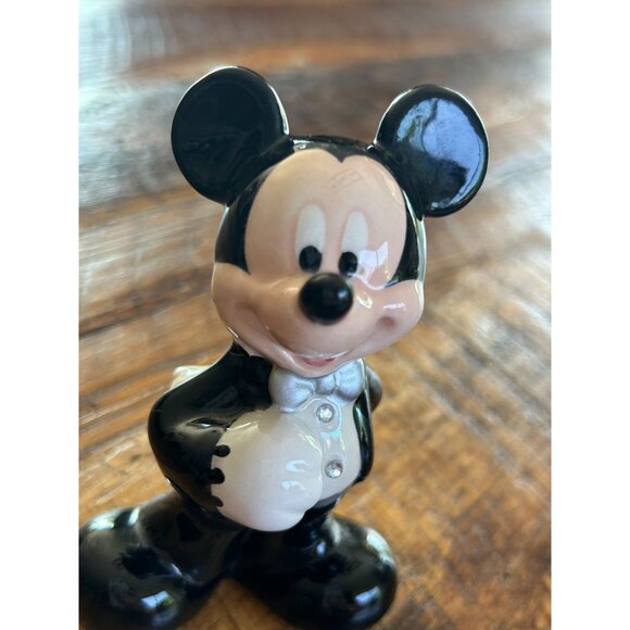 Vintage Disney Mickey Mouse Black & White Ceramic Salt Shaker 4.5" Tall - Picture 3 of 7